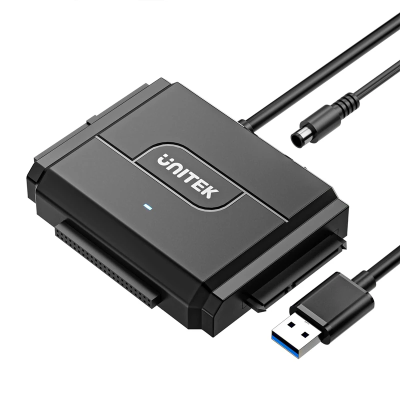 UNITEK SATA IDE to USB Adapter Cable, USB 3.0 to IDE Hard Drive Converter for 2.5''/3.5'' HDD/SSD, Included 12V/2A Power Adapter