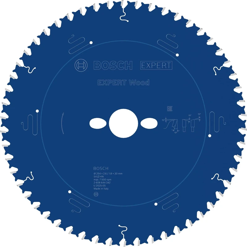 Bosch Professional 2608644342 Expert for Wood Circular Saw Blade (for Wood, 254 x 30 x 2.6 mm, Teeth 54, Circular Saw Accessory), Colour, Size - Image 1