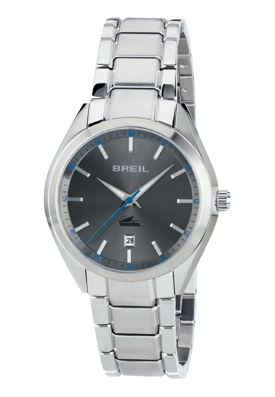 Breil Men's Manta City Watch Collection Mono-Colour Grey dial 3 Hands Quartz Movement and Steel Bracelet TW1611