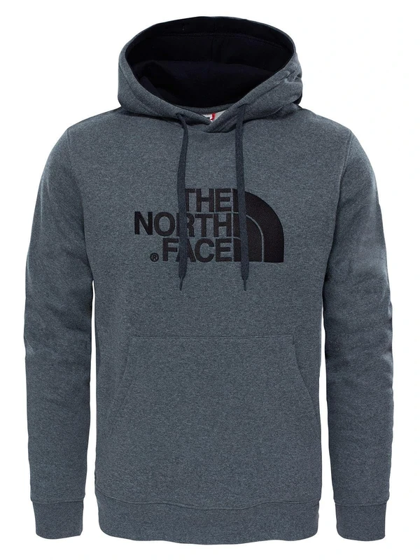 The North Face Drew Peak Men's Outdoor Hoodie available in TNF Medium Grey Heather Std/TNF Black Size Large T0AHJY