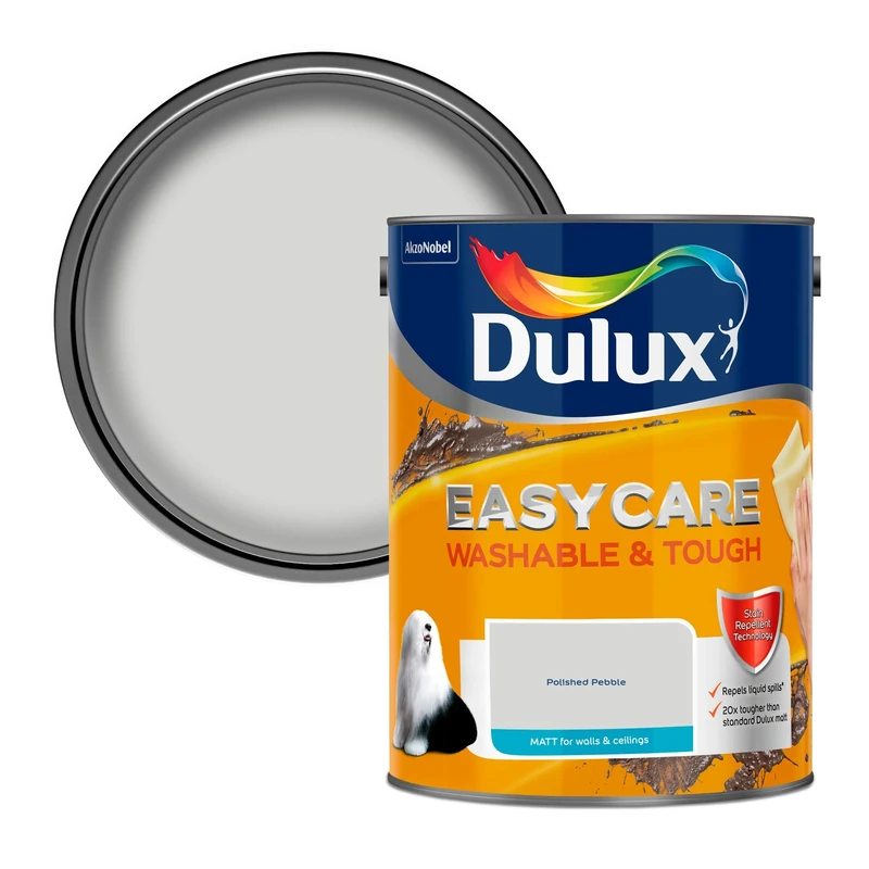 Dulux Easycare Washable & Tough Matt Emulsion Paint For Walls And Ceilings - Polished Pebble 5L