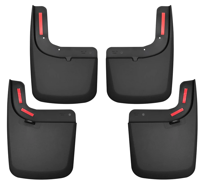Husky Liners - 58476 Fits 2017-20 Ford F-250/F-350 - with OEM Fender Flares - SINGLE REAR WHEELS Custom Front and Rear Mud Guard Set Black
