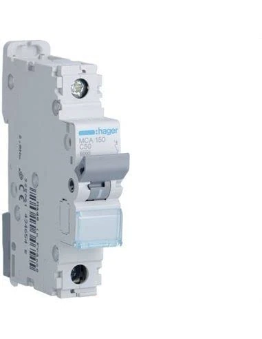 Hager m Series - Automatic magnetothermic -m Curve-c 6ka 1 Pole 50a