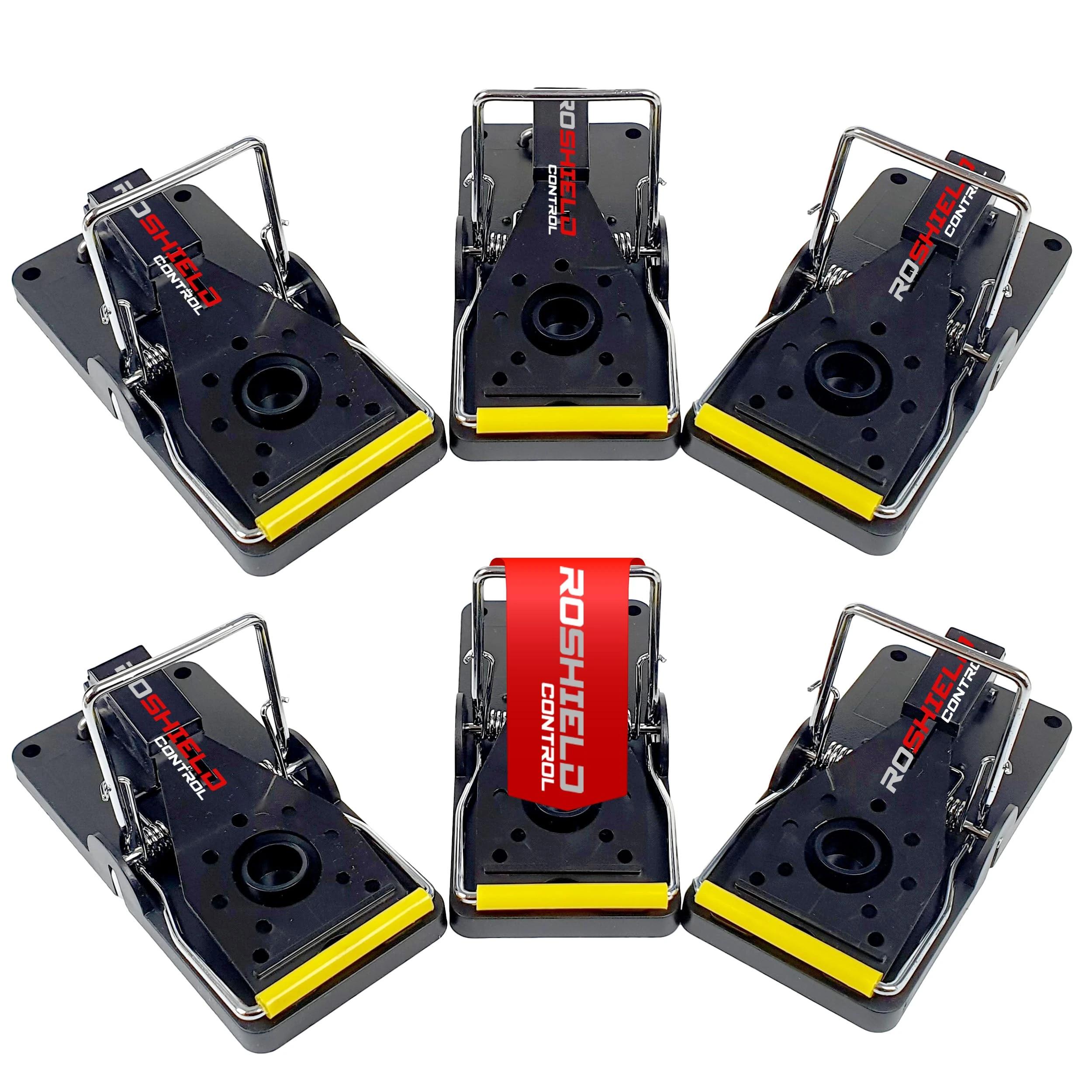 ROSHIELD 6 x Mouse Trap, 6 Pack Heavy Duty Reusable Snap Traps that Kill Instantly, High Sensitive Mice Catcher UK, Safe and Effective Rodent Trap for Indoors and Outdoors, Easy Set-up & Clean