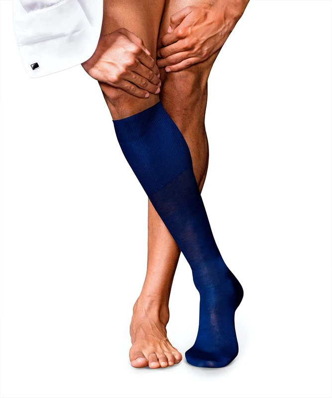 FALKE Men's No. 9 M Kh Cotton Long Plain 1 Pair Knee-High Socks, Blue Royal 6000, 10-11