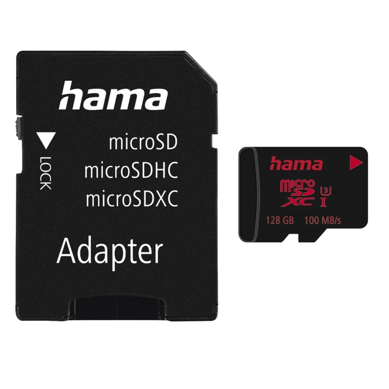 Hama 181000 microSDXC 128GB Flash Memory Class 3 UHS-I, black - Image 1