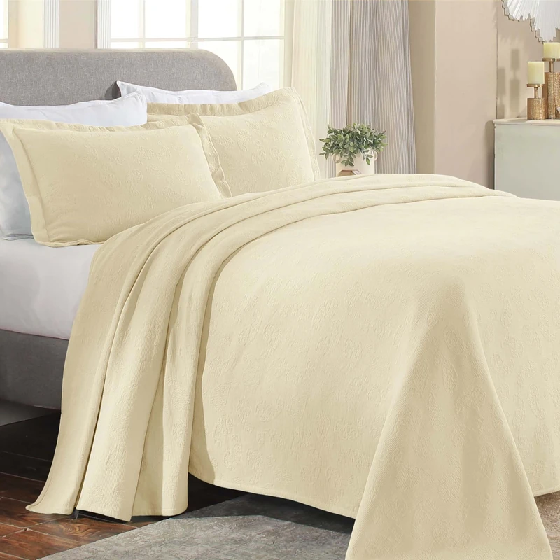 Superior Bedspread, Cotton, Ivory, Full