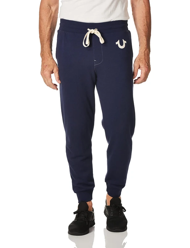True Religion Men's Classic Logo Jogger Sweatpant, True Navy, XL