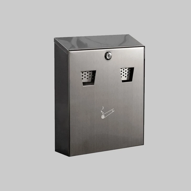 Caledonia Signs 53036 Wall Mounted Stainless Steel Cigarette Bin