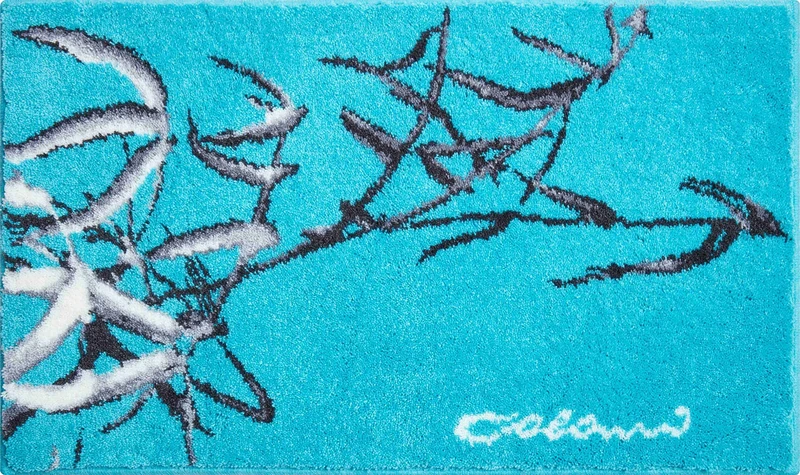 Grund Designer Bath Mat COLANI, Ultra Soft and Absorbent, Anti Slip, 5 Years Warranty, Colani 23, Bath Mat 70x120 cm, Turquoise