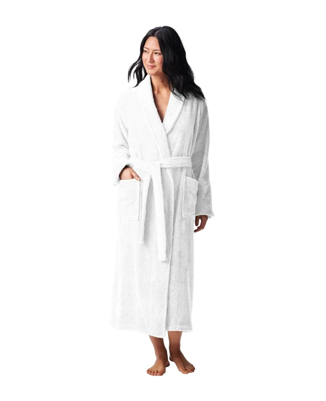 Coyuchi – Unisex Cloud Loom Organic Cotton Robe, Alpine White, L-X-L
