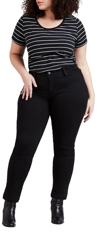 Levi's Women's Plus Size 311 Shaping Skinny Jeans, Soft Black, 18 M