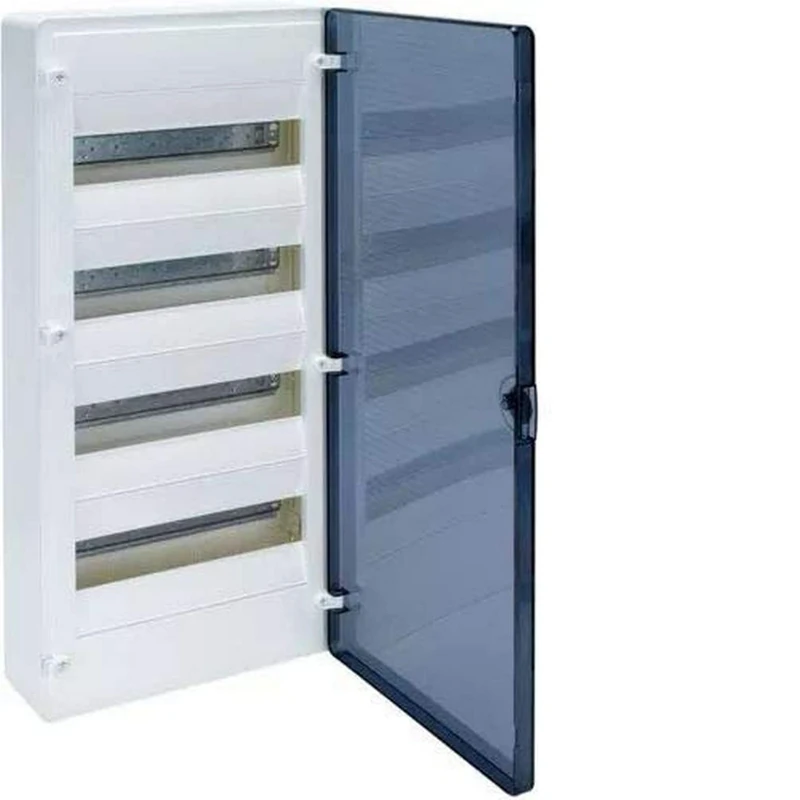 Hager Golf Series vs – Golf Box Series Vison Surface 4 Rows 48 Modules Transparent Blue + Power Strip - Image 1