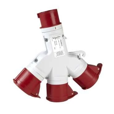 Schneider elec pbt - pci 10 40 - Socket Outlet 3 outputs 16a 3 Poles+Ground 380-415v ip67