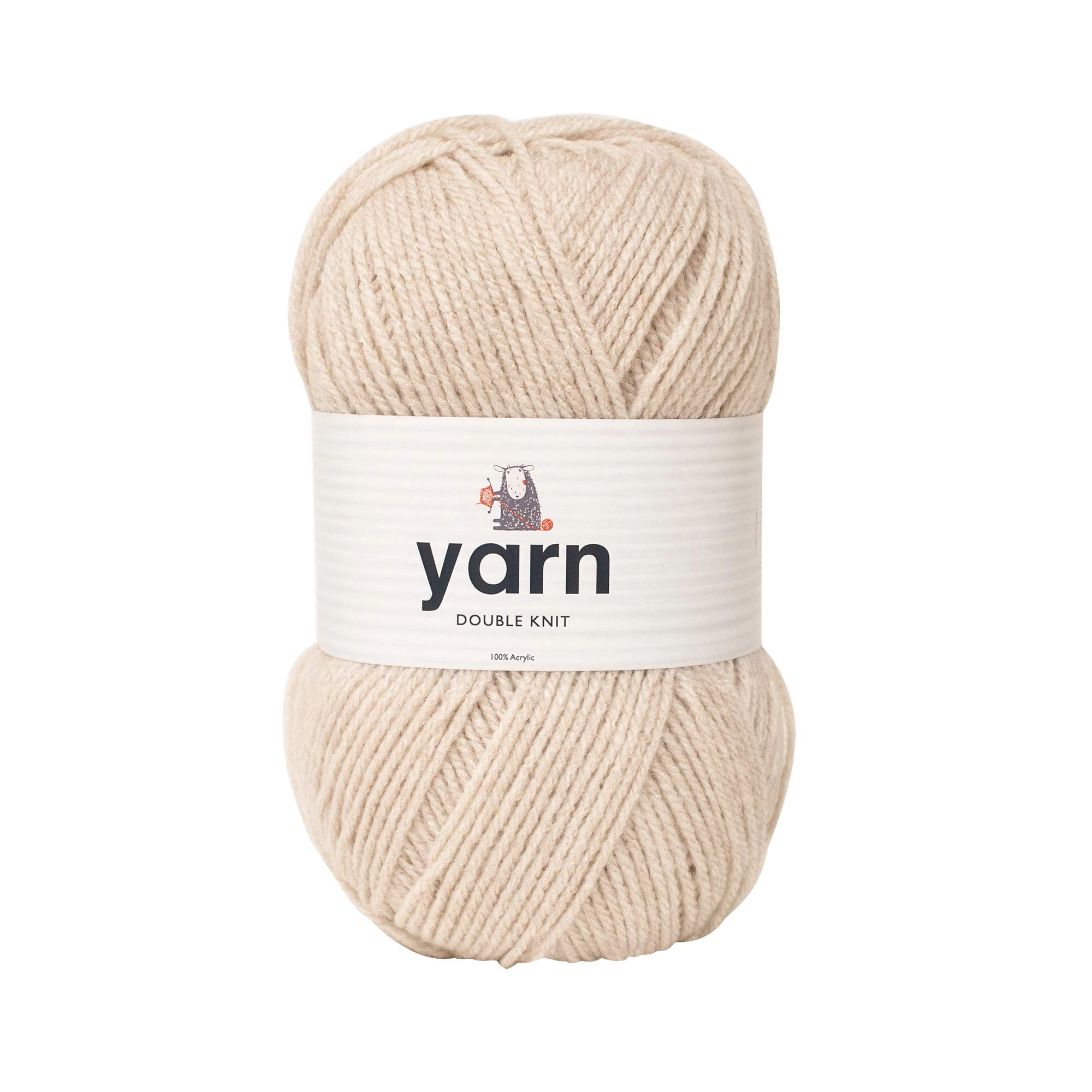 Korbond DK Beige Yarn - 100g Acrylic Wool - Lightweight, Hypoallergenic & Durable Double Knit Crochet Yarn Knitting Wool (290m Total)