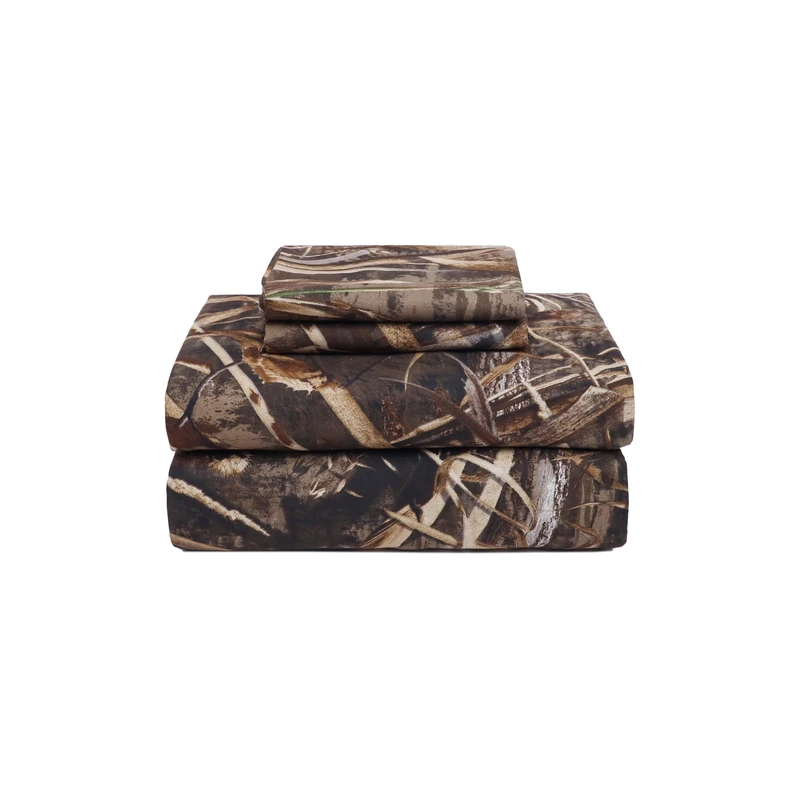 VISI-ONE Realtree Max-5 Camouflage Bed Sheets - 4 Piece Camo Bedding King - Premium Polycotton Super Soft Hunting Sheet Set - Machine Washable Outdoor Bedding Set (King Size)
