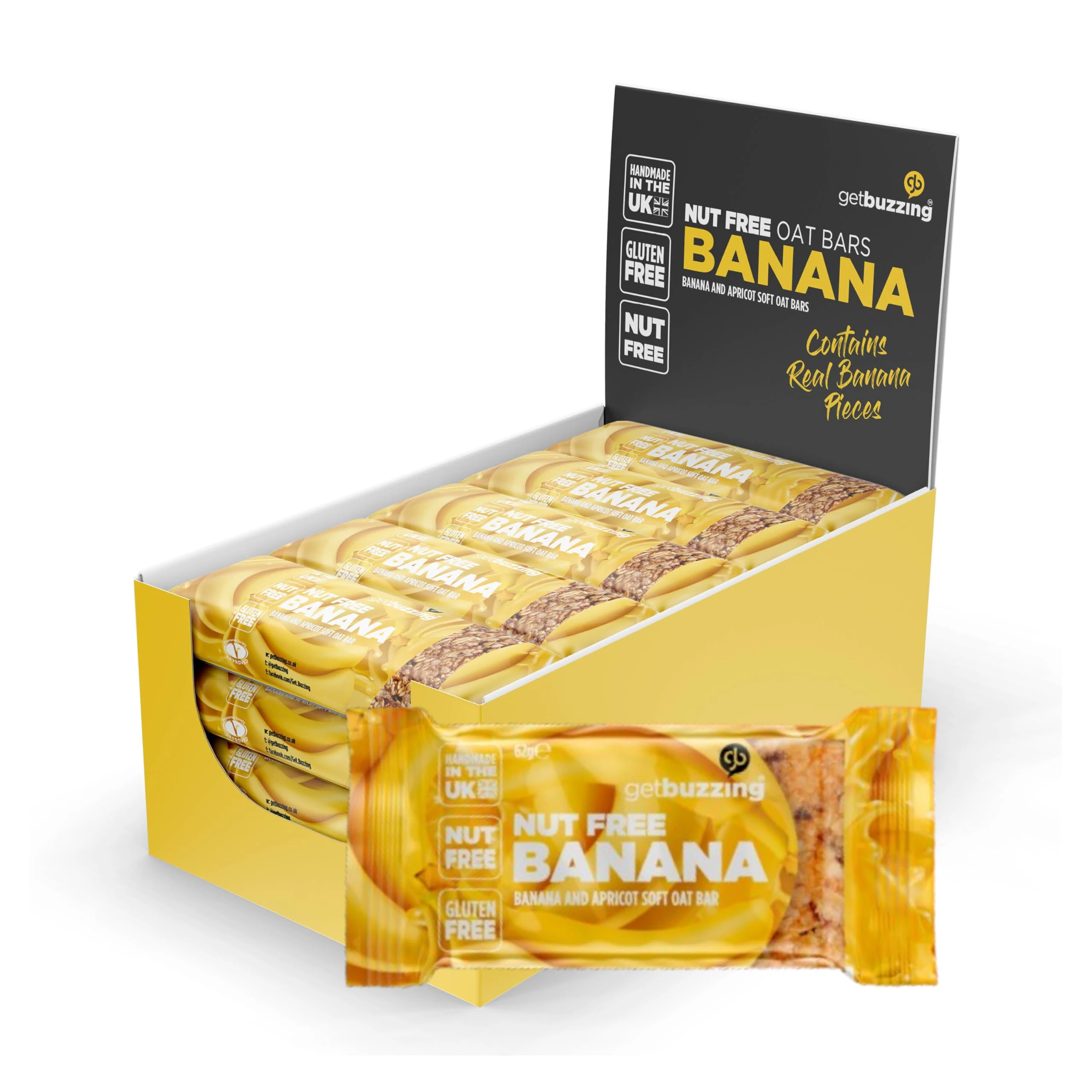 Get Buzzing Flapjacks Packs of 20 (20 Pack, Banana)