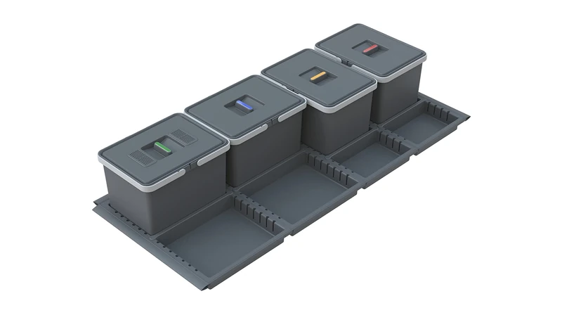 ELLETIPI Metropolis ptc22 12050 1 F C10 PPV Differentiated Bin Drawer, Grey, 111 x 46 x 22 cm