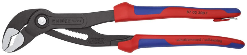 KNIPEX - 87 02 300 T BKA Tools - Cobra Water Pump Pliers, Multi-Component, Tethered Attachment (8702300TBKA)