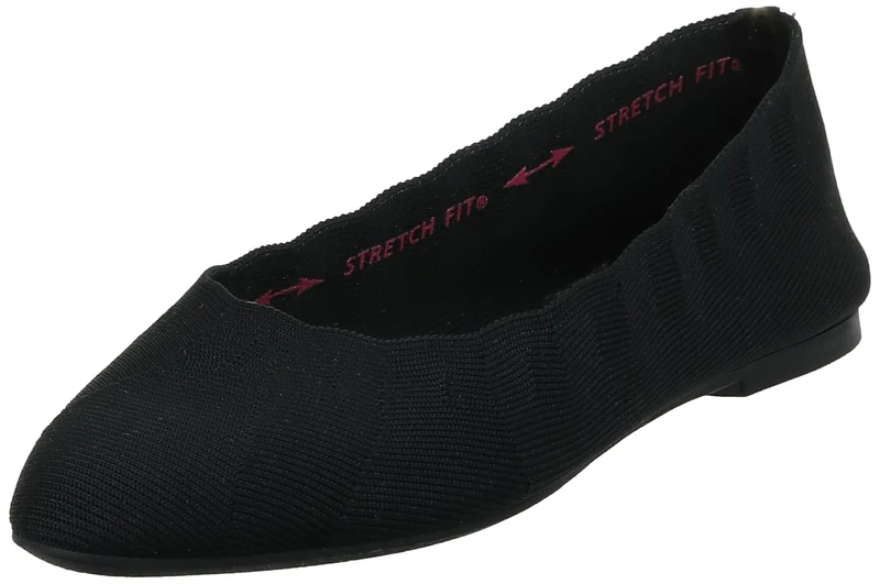 Skechers Girl's Cleo Bewitch Closed Toe Ballet Flats, Black, 3 UK