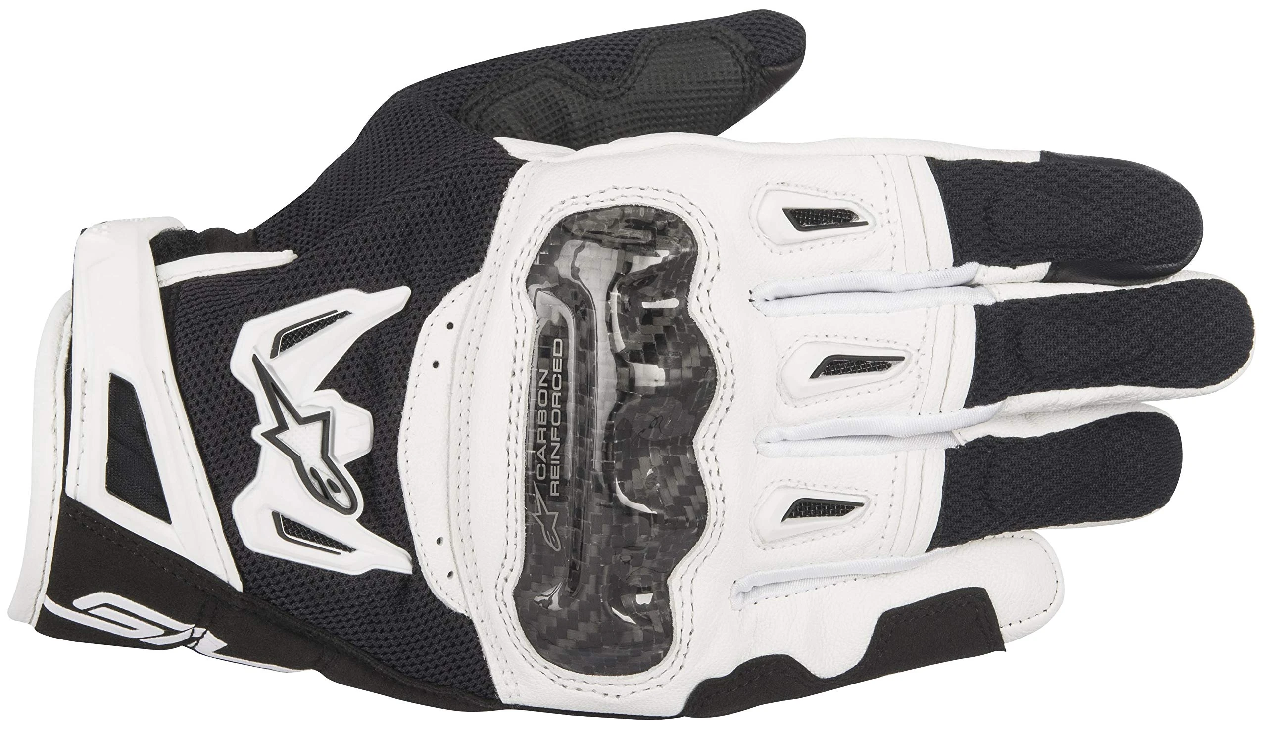 Alpinestars SMX-2 Air Carbon Motorcycle Gloves Leather Mesh White XXL/11