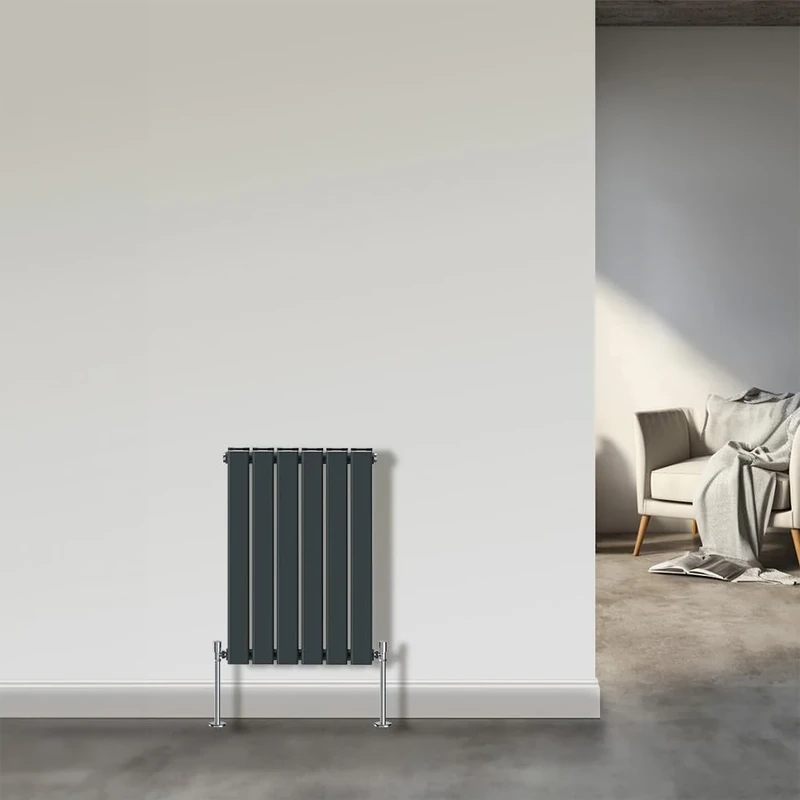 NRG Horizontal Flat Double Column Radiator Anthracite 600x408 Central Heating Rads