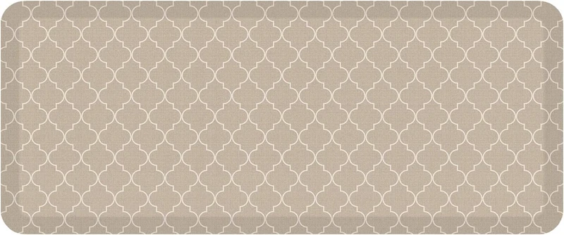 GelPro Anti-Fatigue Designer Comfort Kitchen Floor Mat, 20x48, Trellis Khaki Stain Resistant Surface with 3/4” Thick Ergo-Foam Core for Health and Wellness