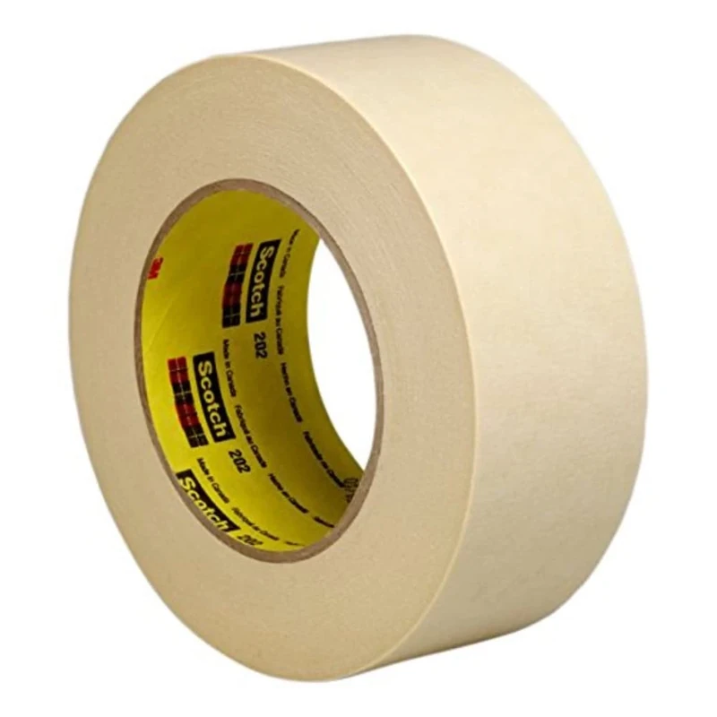 3M 202 Crepe Masking Tape, 36 mm x 50 m, Beige, Pack of 24