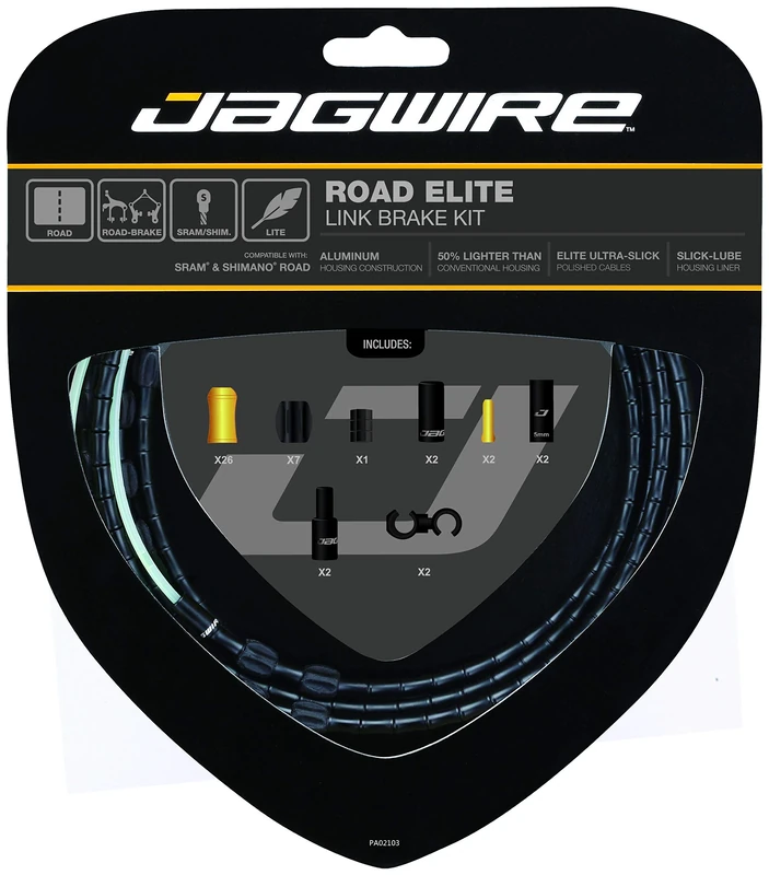 Jagwire Road Bike Elite Link Complete Brake Cable Kit - Black