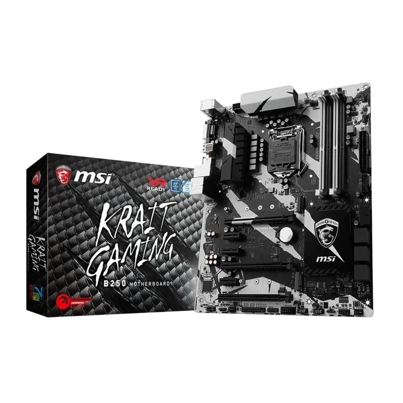 MSI B250 KRAIT GAMING Intel B250 Chipset DDR4 M.2 USB 3.1 HDMI GB LAN ATX Motherboard - Grey