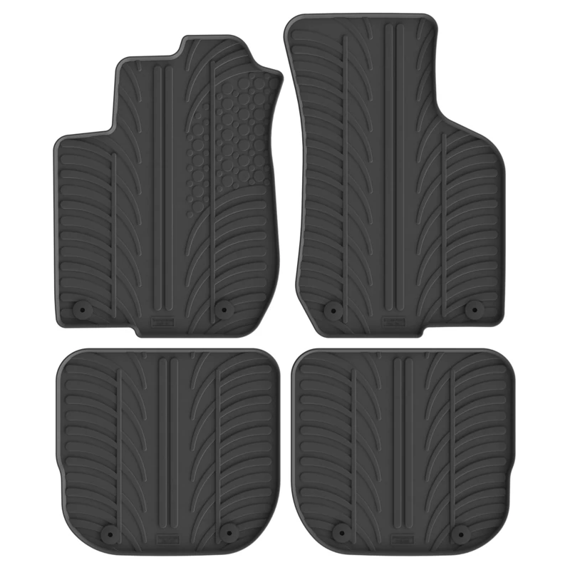 Gledring Rubber car mats set LHD compatible with Audi A3 8L 1996-2003 (T profile 4 pieces + mounting clips)