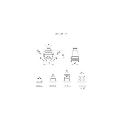 WIELAND 70.372.1035.1 Case 10 Poles Vertical Outlet M25 without Press for Air Connection