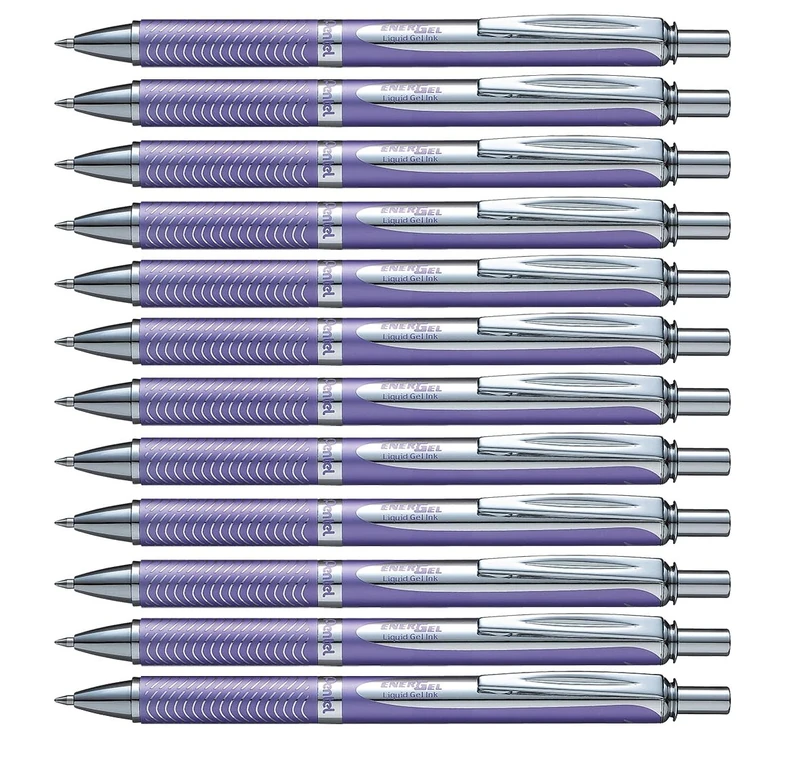 Pentel 0.7 mm Tip EnerGel Sterling Black Ink Pen - Violet (Pack of 12)