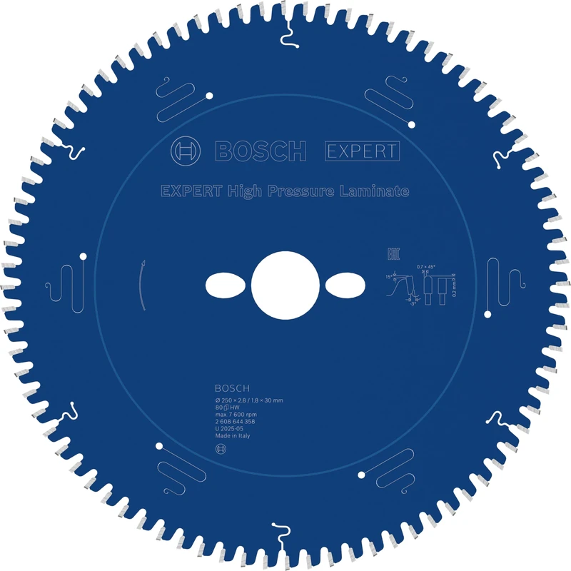Bosch Accessories Circular Saw Blade Expert for High-Pressure Laminate (for high-pressure laminate, 250 x 30 x 2.8 mm; Accessories for circular saws)
