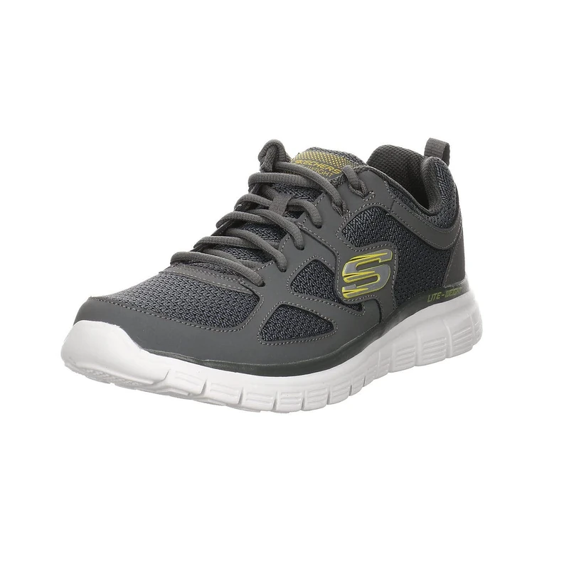 Skechers Burns Agoura, Men's Low-Top Sneakers, Charcoal Lime, 11 UK