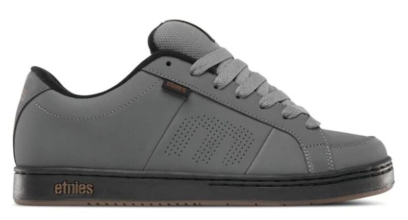 Etnies Kingpin - Classic Skate Heritage Fashion Style with on-Trend Puffy Look, Reinforced Cupsole - Grey/Black/Gold - 10