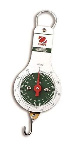 Ohaus 8011-MA Dial-Type Hanging Spring Scale, 250g x 2g, 9 oz x 1/8 oz