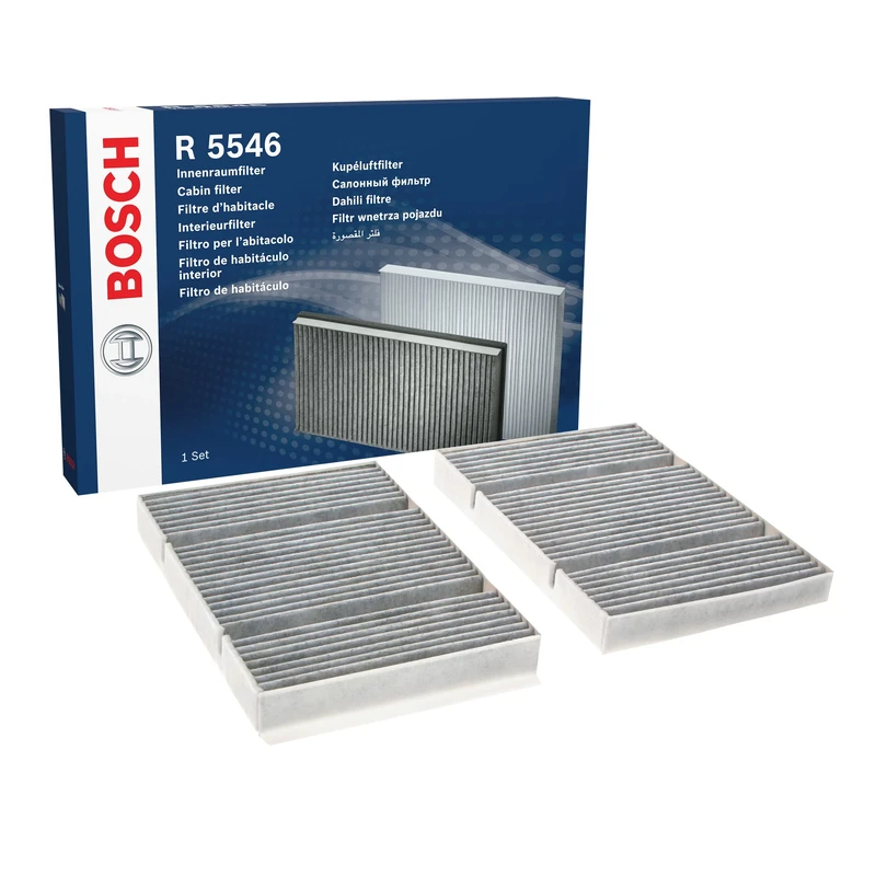 Bosch R5546 Activated Carbon Cabin Filter, Replacement Filters - Against Unpleasant Smells, Pollen and Dust for Cleaner Air Inside the Vehicle