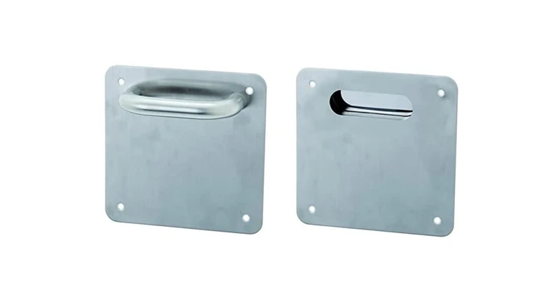 Tesa Assa Abloy mstt80vis16 Manilla Sena Square Plate, Double Handle Vertical, inox