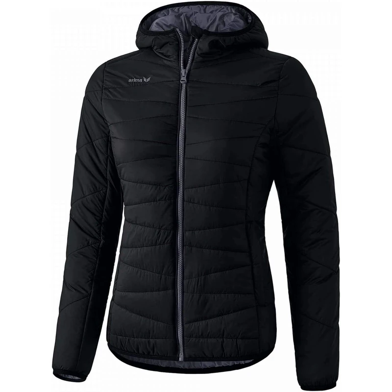 Erima Women's Outdoor Basics Quilted Jacket - Black/Dark Grey, Size 34