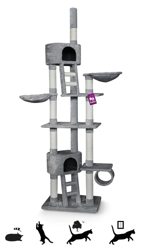 PetRebels Cat tree Cheap Bastards Miami 245 light grey