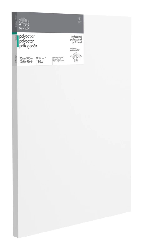 Winsor & Newton 6206065 Professional Stretcher Frame Deep Edge Polycotton 385 g/m² Triple Primed Medium Grain Ideal for Oil and Acrylic Paints 70 x 100 cm