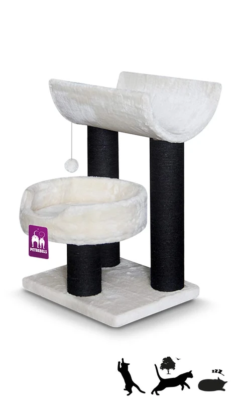 PetRebels Cat tree Sweet Petite Lodge 75 fuzzy cream