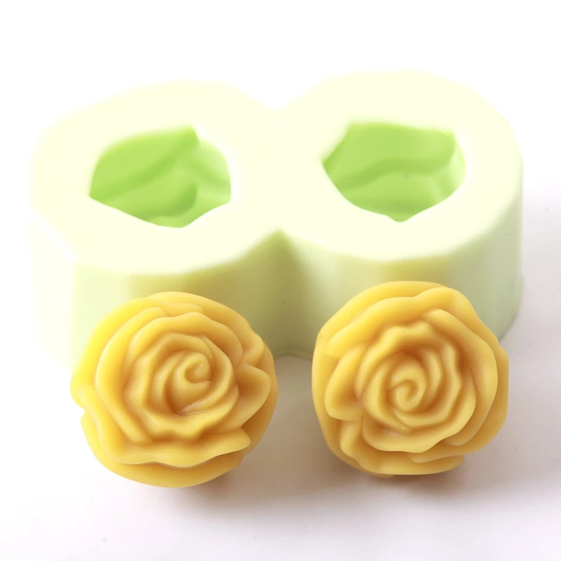 World Of Moulds | Double Rose Silicone Mould x 5