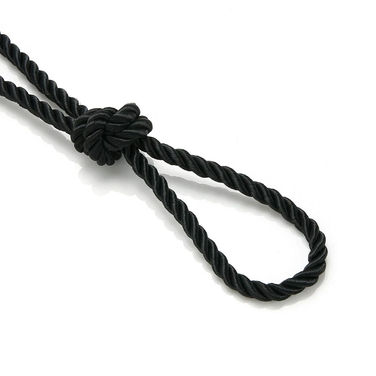 6mm Silky Barley Twist Cord Rope Braid 3 Ply & Matching 16mm Flanged Insertion Piping Furnishing Upholstery Crafts Trimming,36 Colors. High Strength, Neotrims. 5 Yards, Black (Cord)