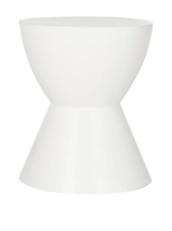 SAFAVIEH Modern Outdoor Cement Stool, in Ivory, 38 X 38 X 44.95