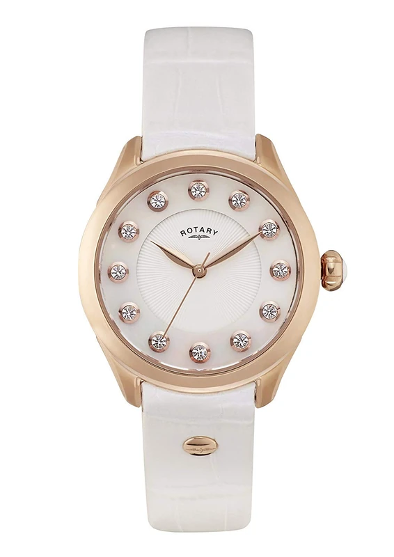 Rotary Ladies Rose Gold Stone Set Dress Watch LS012/W/41