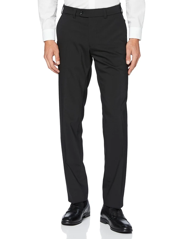 EUREX by Brax Men's Jan Flatfront Virgin Wool Mix Pants, Black (Black 02), 44W x 34L