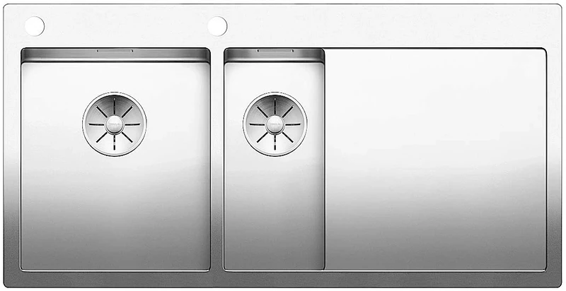 BLANCO CLARON 6 S-IF | Stainless Steel | Installation Type: Installation from Top & Flush | Main Basin Left | for 60 cm Wide Base Cabinets | Resistant to Scratches