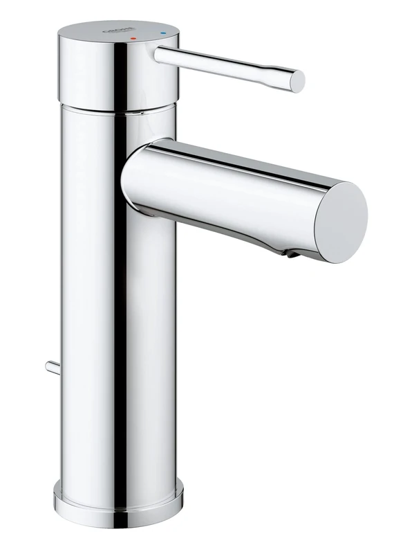 GROHE 3221600A Essence New Handle Single-Hole Low Arc Bathroom Faucet, Chrome, Straight